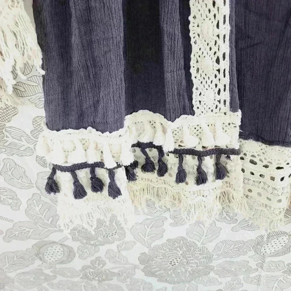 Knox Rose Rayon Crochet Fringe Open Front Cardigan XL - Picture 4 of 8